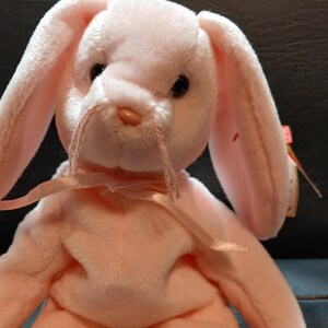 1996 PVC Pellets MWMT Hoppity Beanie Baby Bunny With Errors Double "II" in the word Original on Swing Tag TYRetired Perfect Collectible
