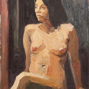 Original Stephen Hankin Portrait Oil Painting on Linen "Model Looking to Her Right," Circa 1990