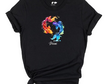 Pisces Zodiac Sign Unisex Tee - Black Shirt