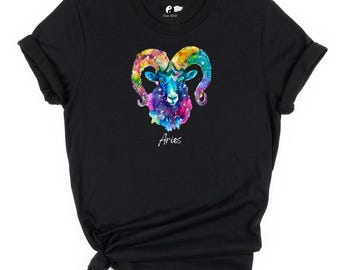 Aries Zodiac Sign Unisex Tee - Black Shirt