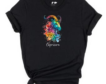 Capricorn Zodiac Sign Unisex Tee - Black Shirt