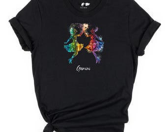 Gemini Zodiac Sign Unisex Tee - Black Shirt