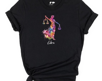 Libra Zodiac Sign Unisex Tee - Black Shirt