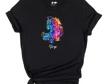 Virgo Zodiac Sign Unisex Tee - Black Shirt