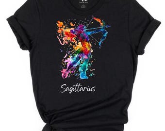 Sagittarius Zodiac Sign Unisex Tee - Black Shirt