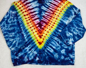 Rare VTG Dimitris USA Tie Dye Sweatshirt V Oversized Graphic Made in Greece XL