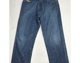 Y2K Diesel Only The brave RR55 - Jean bleu coupe droite pour hommes fabriqué en Italie Taille 33