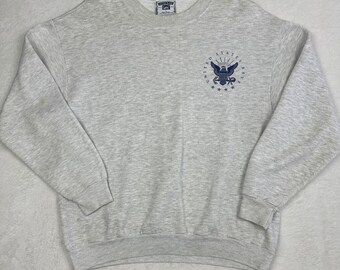 Vintage Lee US Navy Sweatshirt Mens Large Gray Crewneck Pullover Made in USA