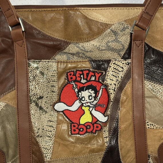 Y2K 2000s Betty Boop Patch work shoulder Bag Betty Boop Patchwork Tote Bag Purse Novelty Shoulder Bag Y2K  main image 3