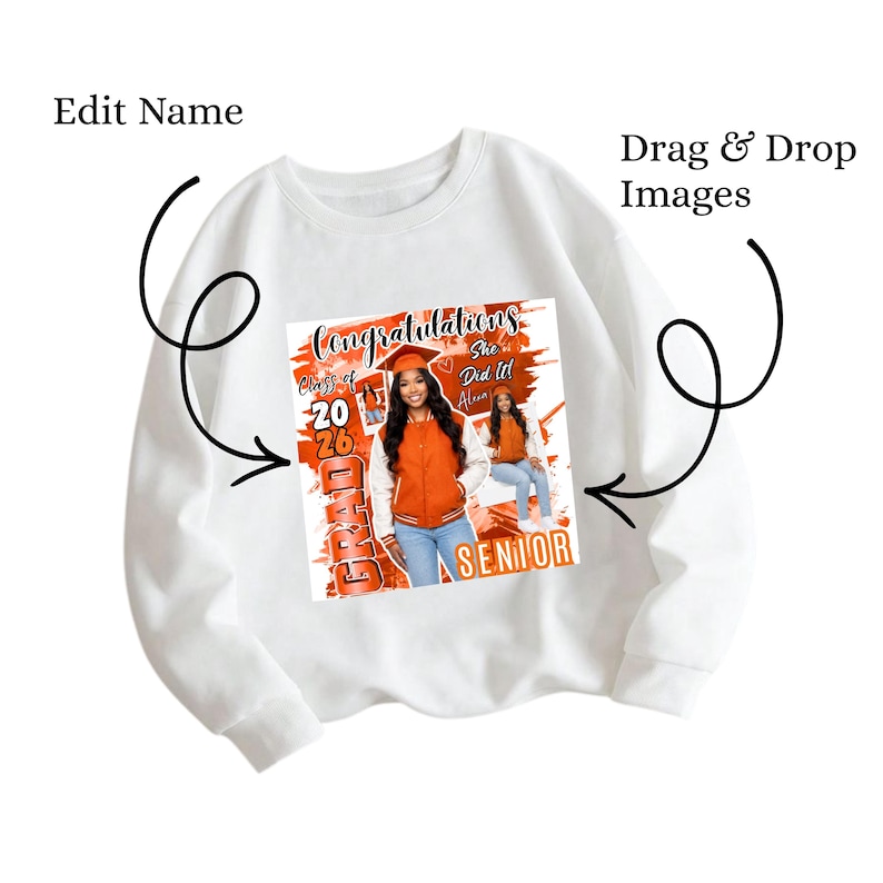Class of 2026 shirt designs for custom printing