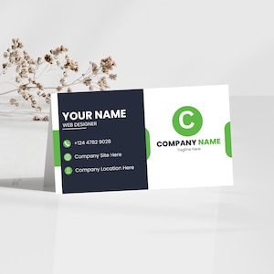 Sjabloon voor bewerkbare visitekaartjes Canva | Visitekaartje met QR-code | Doe-het-zelf professionele visitekaartjes | Minimalistisch digitaal kaartontwerp
