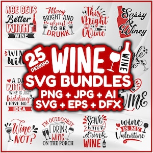 Wine SVG Bundle: Funny Wine Quotes & Sayings (Instant Download