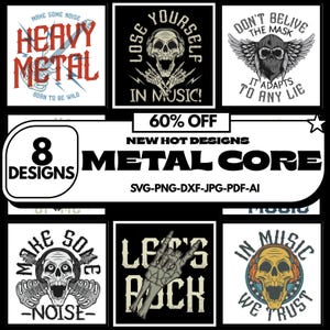Metalcore Band SVG Bundle: Rock Music Graphics for Cricut & DTF