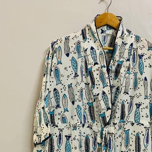 Bata unisex de algodón orgánico, bata kimono, bata de baño de algodón puro para mujer, bata de dama de honor con diseño de gofre, bata kimono 100 % algodón hecha a mano, regalos para ella