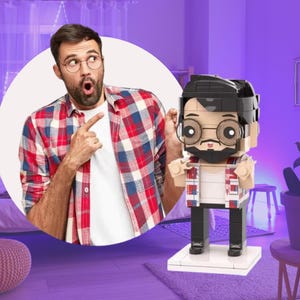 カスタムブリックフィギュアおもちゃ - パーソナライズされたミニブロックフィギュア、彼、彼女、子供への面白いギフト | 誕生日、デスク＆部屋の装飾、カスタムブリックフィギュア