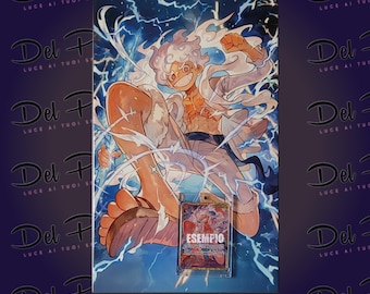 Luffy Op05 SEC - 40 x 25 cm Italian Ceramic Painting - TCG Card Holder Included - Wall Mount Included - One Piece