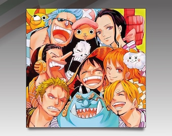 Luffy Family - 20 x 20 cm Italian Ceramic Painting - Wall Decoration - Wall Design - One Piece