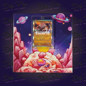 Ursuluna - Quadro 20x20 cm Ceramica Italiana - Decorazione muro - Design pareti - Supporto per carte TCG Incluso - Pokèmon