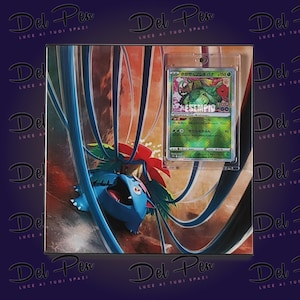 Venasaur Liane - Quadro 20x20 cm Ceramica Italiana - Decorazione muro - Design pareti - Supporto per carte TCG Incluso - Pokèmon