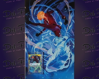 Sanji Op06 SEC - 40 x 25 cm Italian Ceramic Painting - TCG Card Holder Included - Wall Mount Included - One Piece