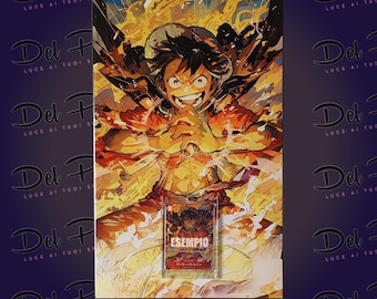 Luffy Op01 SR - 40 x 25 cm Italian Ceramic Painting - TCG Card Holder Included - Wall Mount Included - One Piece