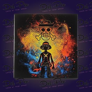 Luffy Art Multicolor - Quadro 20x20 cm Ceramica Italiana - Decorazione muro - Design pareti - One Piece