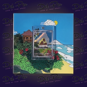 Dugtrio di Alola Gallery di Scintille Folgoranti - Quadro 20x20 cm Ceramica Italiana - Decorazione muro - Supporto per TCG Incluso - Pokèmon