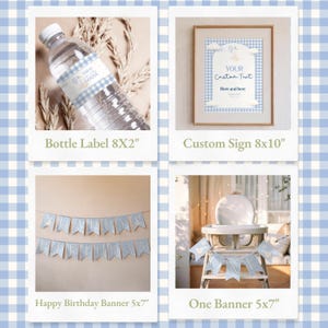 Boy's first birthday invite with a playful goose design, including party details and RSVP information.