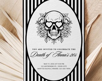 RIP to My 20s Invite | 30th Birthday Invite | Death to My Twenties Birthday Invitation | Digital Download | Canva Template
