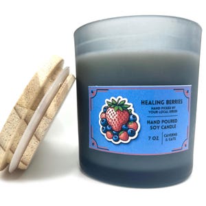 Healing Berries 100% Soy Candle; Strawberry Scent