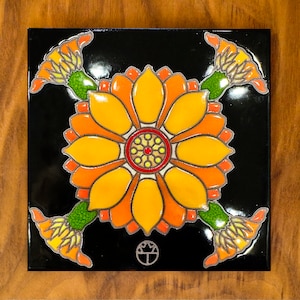 6"x6" Exclusive Wil Taylor Hedgehog Hand Glazed Tile