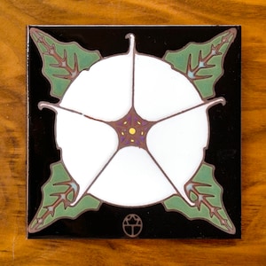 6&quot;x6&quot; Exclusive Wil Taylor Datura Flower Hand Glazed Tile