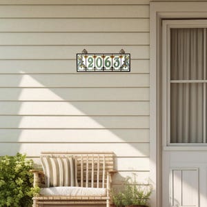Green on White Dragonfly Tile House Numbers | Dragonfly End Caps ...