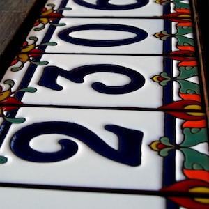 Custom Hand Glazed Blue on White Talavera | Ceramic Tile House Numbers | Colorful Address Sign | Made in Arizona