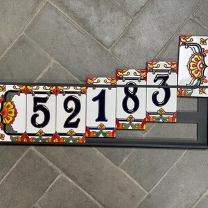 Custom Hand Glazed Blue on White Talavera | Talavera End Caps | Ceramic Tile House Numbers | Colorful Address Sign | Made in Arizona Bild 10