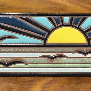 3"x6" Blue Retro Beach ceramic tile