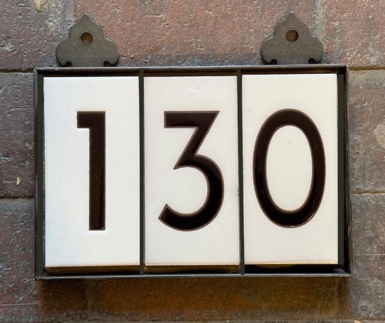 Carly Quinn Designs Frank Lloyd Wright Ceramic Tile Address Sign