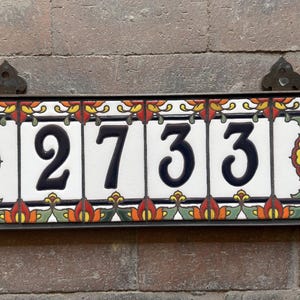 Custom Hand Glazed Blue on White Talavera | Talavera End Caps | Ceramic Tile House Numbers | Colorful Address Sign | Made in Arizona