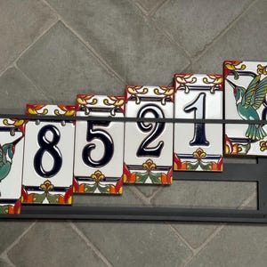 Hummingbird Tile Address Sign: Custom Talavera House Numbers - Etsy