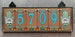 Custom Turquoise on Terra Cotta Tile House Numbers with Hamsa Hand End Caps 
