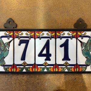 Hummingbird Tile Address Sign: Custom Talavera House Numbers - Etsy