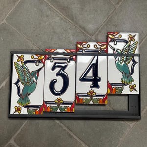 Hummingbird Tile Address Sign: Custom Talavera House Numbers - Etsy