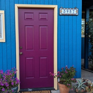 Custom Hand Glazed Blue on White Talavera | Ceramic Tile House Numbers | Colorful Address Sign | Made in Arizona