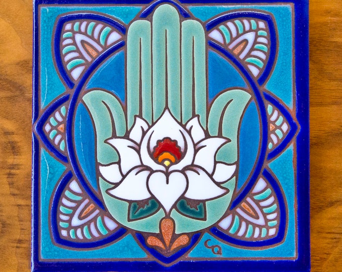 6x6 Hand Glazed Decorative Tile Coaster Trivet Etsy UK