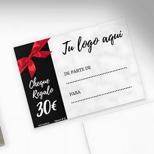 Cheque Regalo Impreso, Vale Regalo Negocio Cartulina, Tarjeta Regalo Impresa