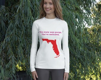 This State was Purple Florida Women&#39;s Rash Guard