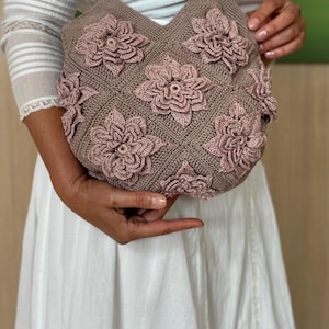 Lilac Crochet Flower Bag