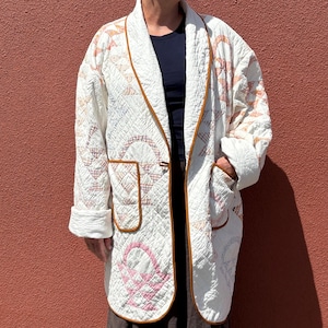 Handmade Vintage Quilt Coat-Oversized Fit and Length-Size XL/XXL