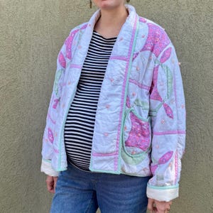 Handmade Vintage Atomic Stitches Quilt Coat- One of a Kind Jacket- Size L/XL