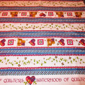 Vintage &quot;The Sisterhood of Quilters&quot; #6751 by Jody Houghton for Lyndhurst Studios. Out Of Print, Very Rare 100% cotton. Sold by the 1/2 yard